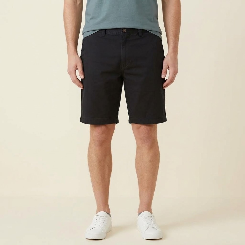 St Johns Bay Comfort Stretch Chino Shorts Mens 38 Black Cotton EUC